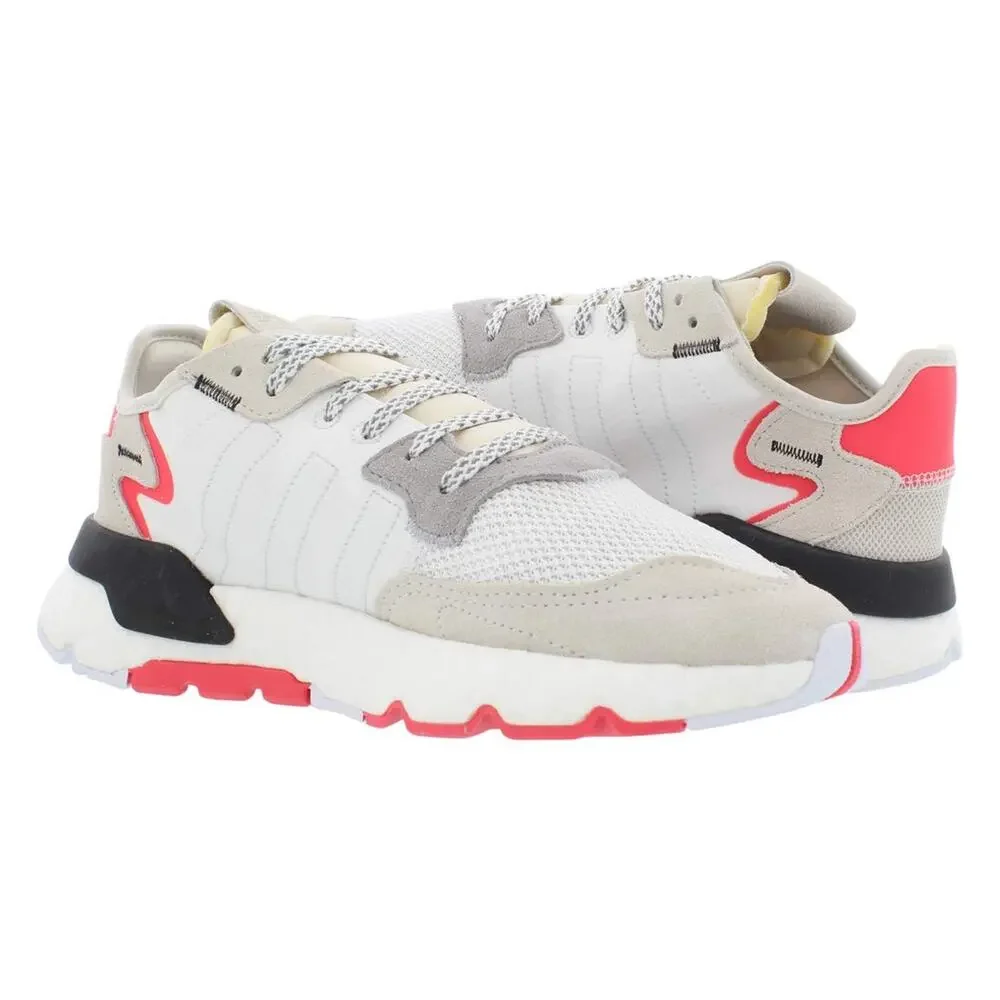 ADIDAS NITE JOGGER MENS SHOES SIZE 13 FOOTWEAR WHITE CRYSTAL WHITE SHOCK RED